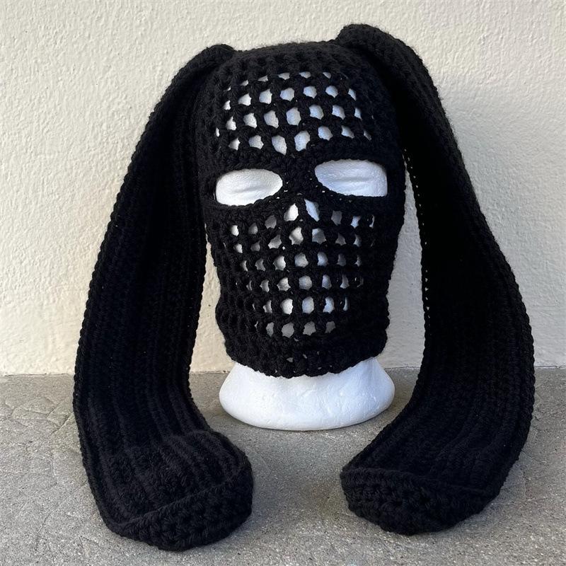 

Полностью ручная вязка на Хэллоуин, креативный, забавный, цельный капюшон и маска в виде рога дьявола adult 57-59cm
