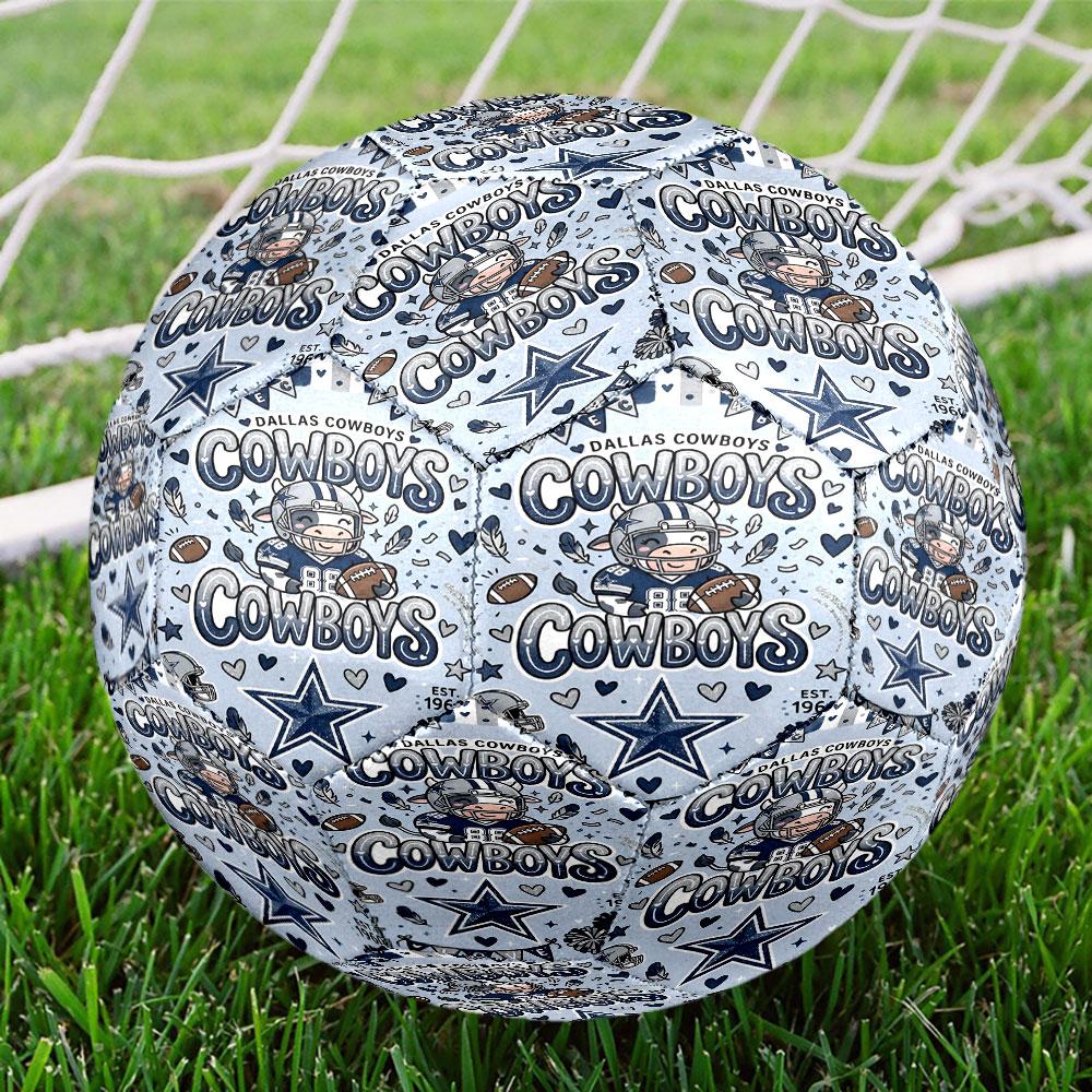 Dallas Cowboys Print Size 5 Soccer Ball, Standard Match Football for Sports Game and Team Practice, Ideal Gift for Soccer Fans