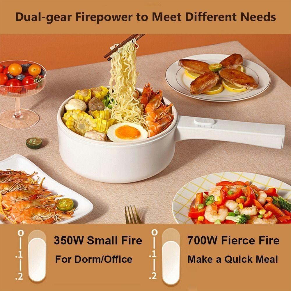 1.5L Multifunctional Electric Cooker Large Capacity Electric Boiling Pot Kitchen Steamer Mini Portable Electric Frying Pan