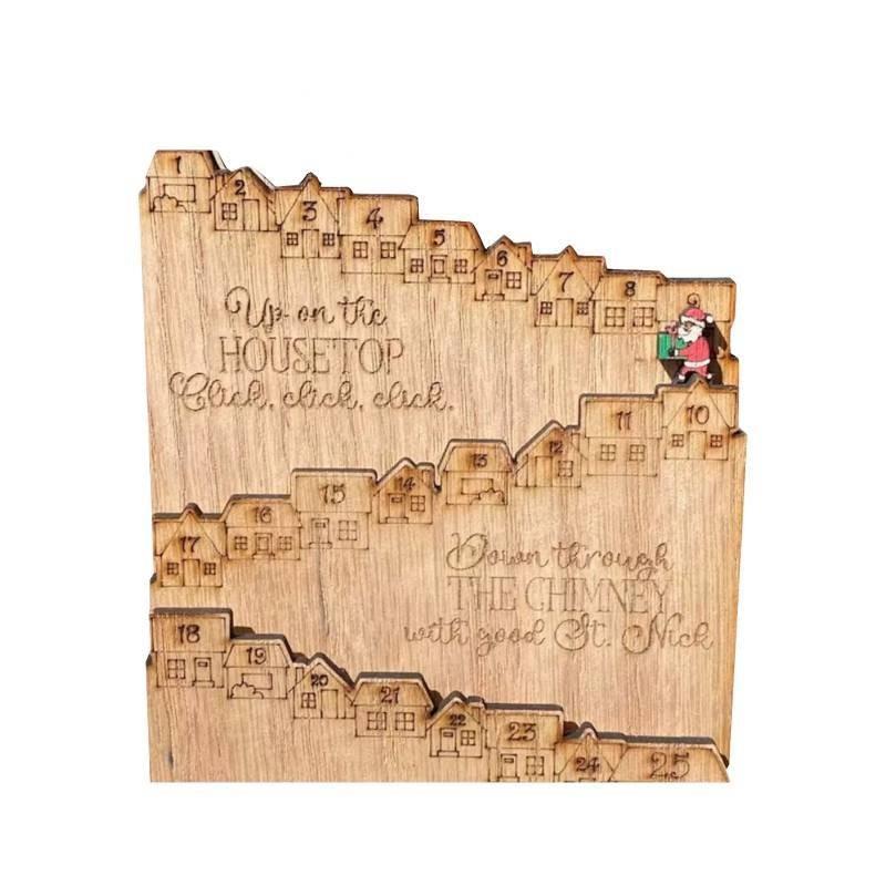 

Календарь Рождественского Обратного Отсчета Украшения Замок Санты Настольное Украшение Поделки белый