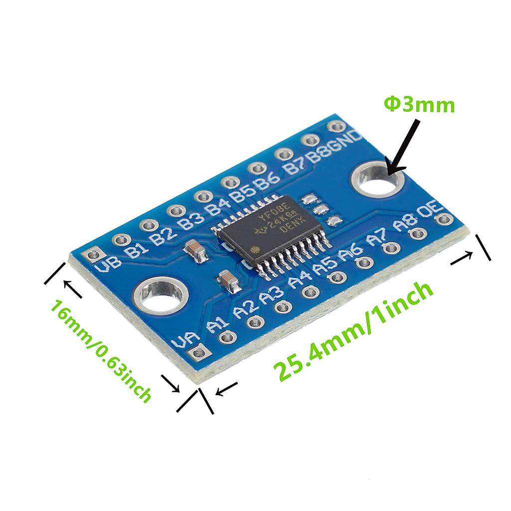 TXS0108E High Speed Full Duplex Logic Level Converter 8 Channel SPI 8 Way 3.3V 5V IIC 8-Bit Bi-Directional Converter Module Apply to Raspberry Pi and