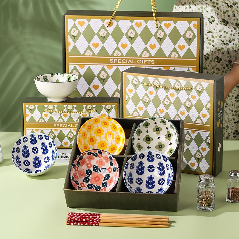 Ru Han Ceramic Bowl & Chopstick Gift Set