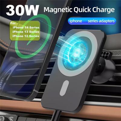 Schnelles kabelloses Autoladegerät 30 W Qi magnetische Handy-Autohalterung für iPhone 13 12 Pro Pro Max Mini 11 Samsung 360° verstellbar