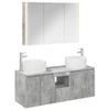 Bathroom Cabinet Set 4 Pcs Concrete Grey Wood Based Material