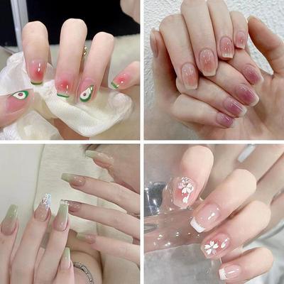 Summer Sweet Cool Series Ins-Style Wearable Nail Art Stickers - Detachable Nail Pieces