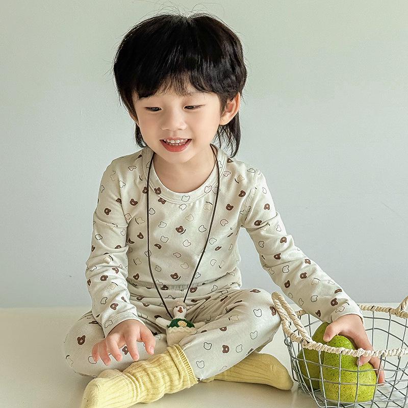 

Children s Slim Fit Lycra Cotton Long Johns - Boys & Girls Warm Autumn Pajamas Set 110 (Height 100-110 cm)