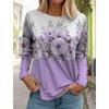 Round neck casual top long sleeved T-shirt