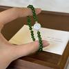 Natural Freshwater Freshwater Pearls & Green Agate Chalcedony Bracelet - Round Button Beads Chinese-Inspired Jewelry Gift