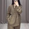 Completo casual da donna Primavera Estate Camicia a maniche lunghe + Pantaloni casual a gamba larga Set da 2 pezzi
