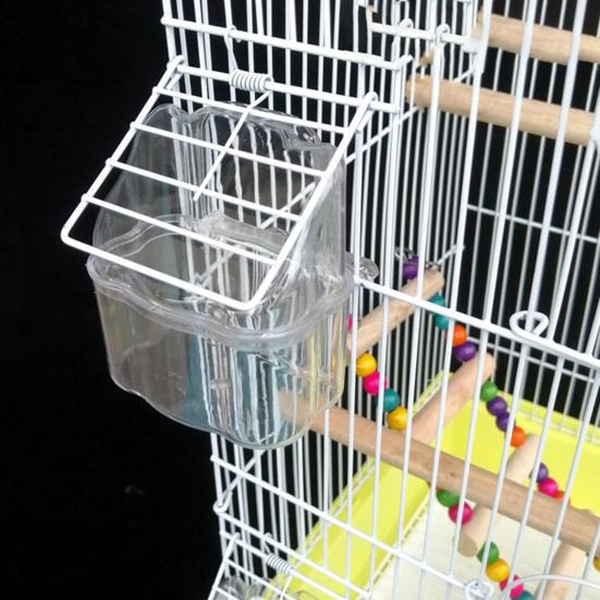 2Pcs Parrot Feeder Large Capacity Water Bowl Transparent Bird Trough Pet Food Dispenser Cage Accessories