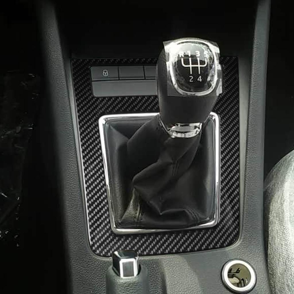 For Skoda Octavia 2017-2021 Carbon Fiber Central Control Manual Transmission Gear Shift Frame Cover Trim Car Accessories Sticker