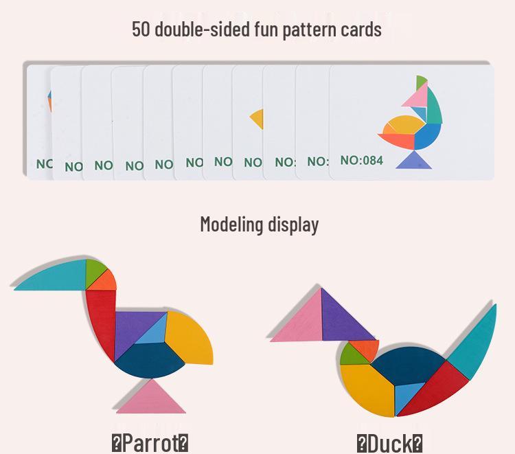 Colorful Tin Box Tangram: 4-Piece Early Education T-Puzzle Toy for Kids