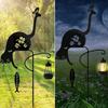 YZYOE Solar Black Cat Fishing Garden Decorative Iron Art Cute Cat Fishing Wireless Dusk To Dawn LED Landscape Light, Light, Light, Waterproof.