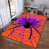 Halloween Black Spider Web Carpet with Orange and Purple Design Suitable for Use As an Anti-slip for Living Room Bedroom Sofas