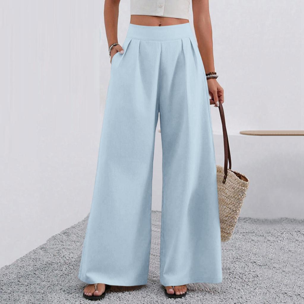 Modische Damenhose mit lockerem Schnitt, bequem, mit Taschen, hoch tailliert, vielseitig