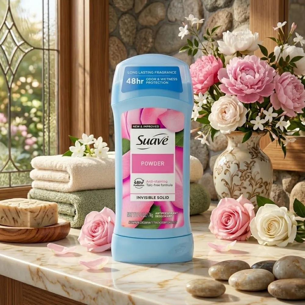 Suave Suave 48-Hour Lasting Deodorant Stick Powder Scent 74g x 2 Packs