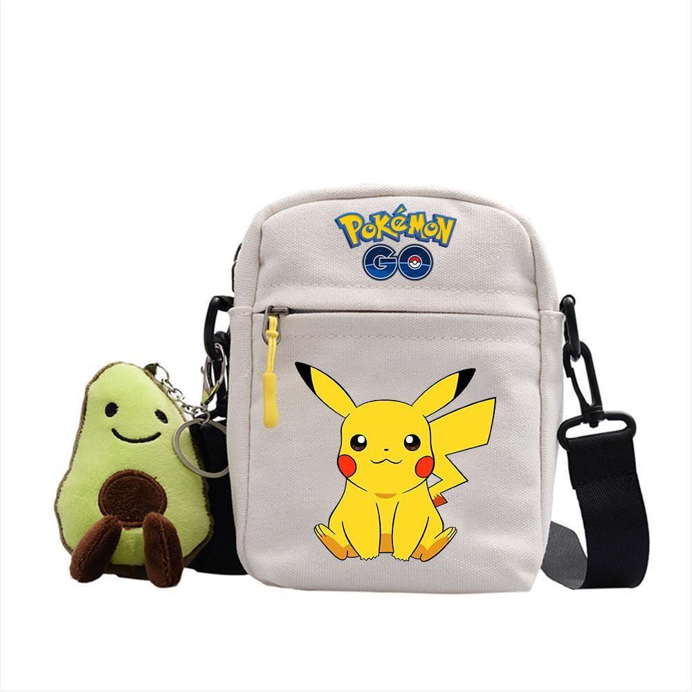 Plecak z anime Pokemon Mała płócienna torba na ramię z kieszenią na zamek do codziennego użytku