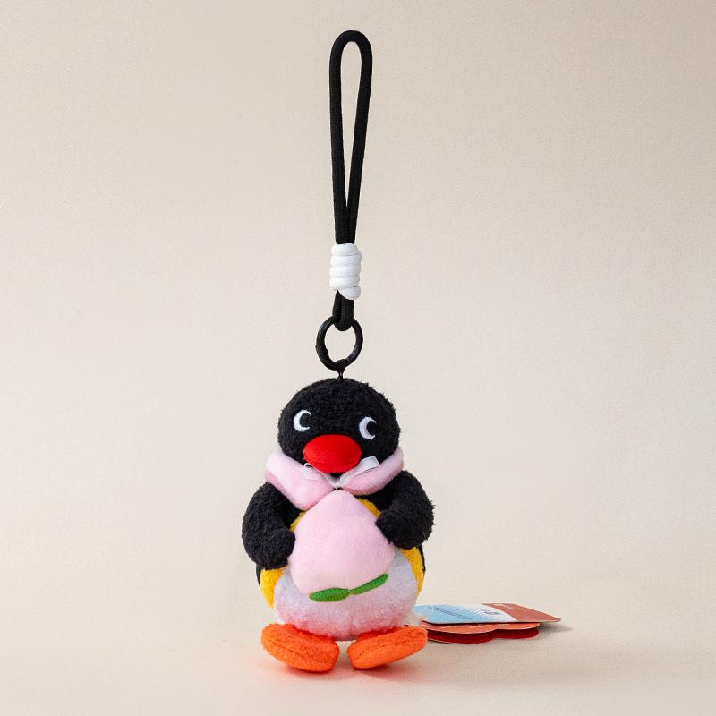 Genuine Pingu Penguin Plush Toy Pendant Adorably Penguin Doll Couple Keychain Car Key Holder Kawaii Home Decor Toys Xmas Gift