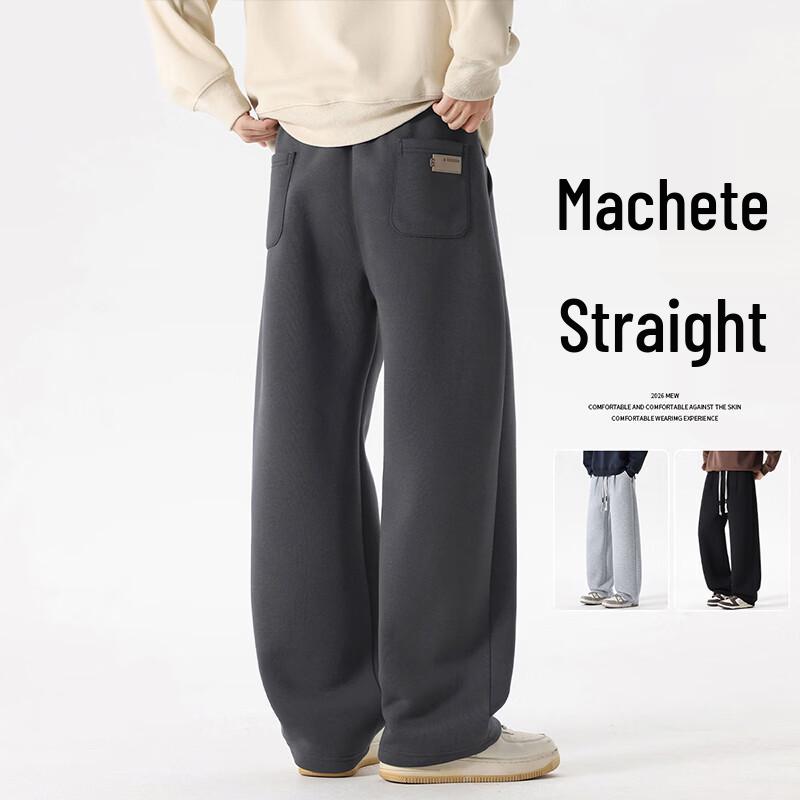 VUUG Men s American Style Loose Straight Sweatpants M темно серый