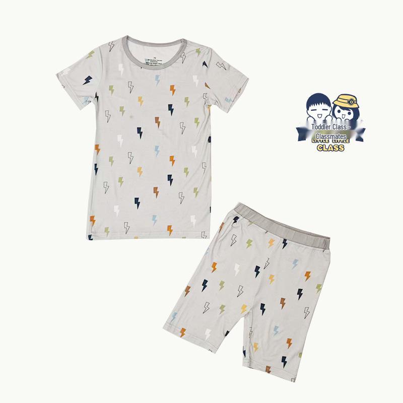 

Gray Lightning Bamboo Fiber Baby Onesie - European & American Style 8-9 Years