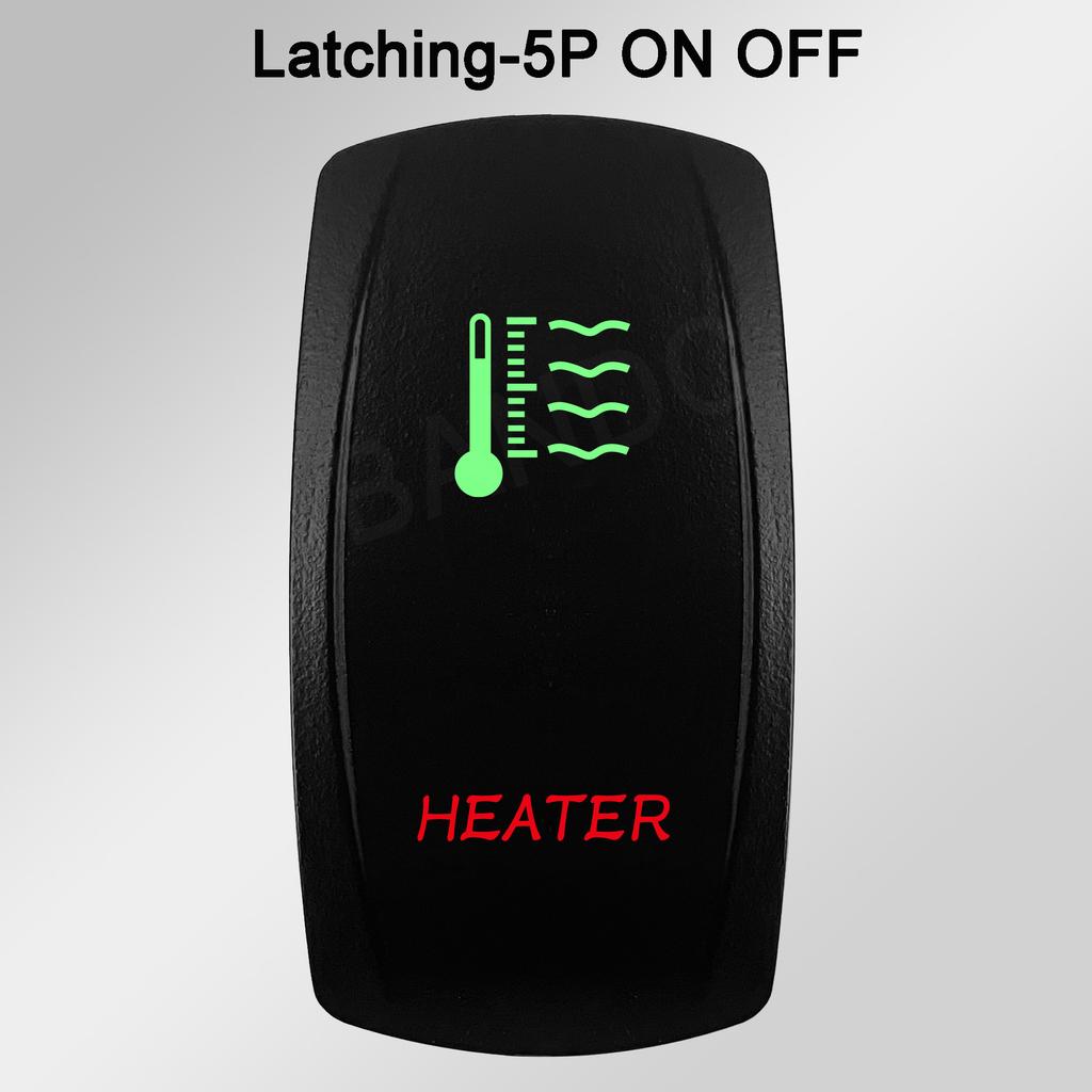 Waterproof LED Rocker Switch for Boat RV Truck | Green/Red Light 12V/24V ON-OFF/ON-OFF-ON for Exhaust Heat AC Lights