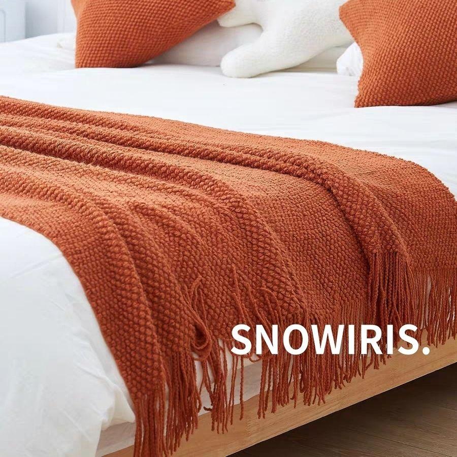 Knitted Blankets Household Bedroom Living Room Office Tassels Fashion Modern Comfortable Breathable Soft Dormitory Simple Ins