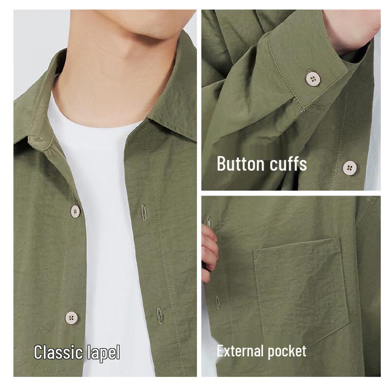 MINISO Men's Ice Silk Sweat-Wicking Long Sleeve Shirt