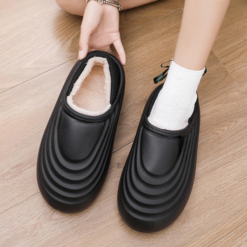 Winter New Women Cotton Slippers Home Use Versatile Autumn Winter Couple Warm Head Packed Thick Bottom Men's Cotton Shoes