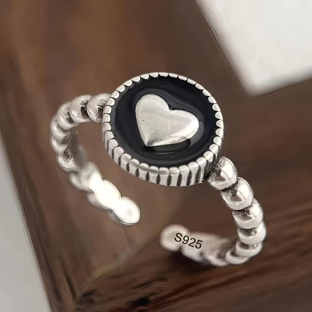 PANJBJ 925 Sterling Silver Golden Flower Rings For Women Drip Glaze Plant Irregular Adjustable Sweet Jewelry Gift Dropshipping
