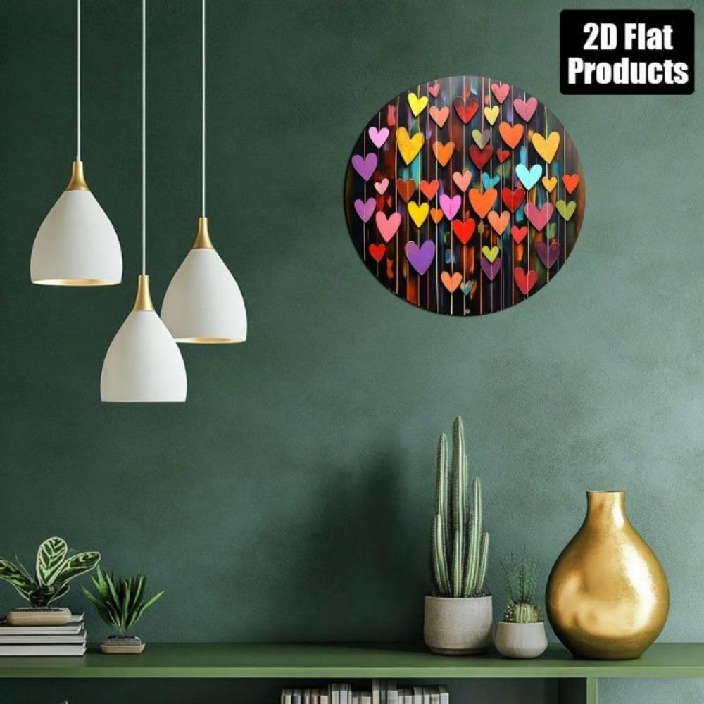 Vibrant Heart Aluminum Metal Tin Sign Wall Art Decor For Home Bar Cafe Valentine Gift