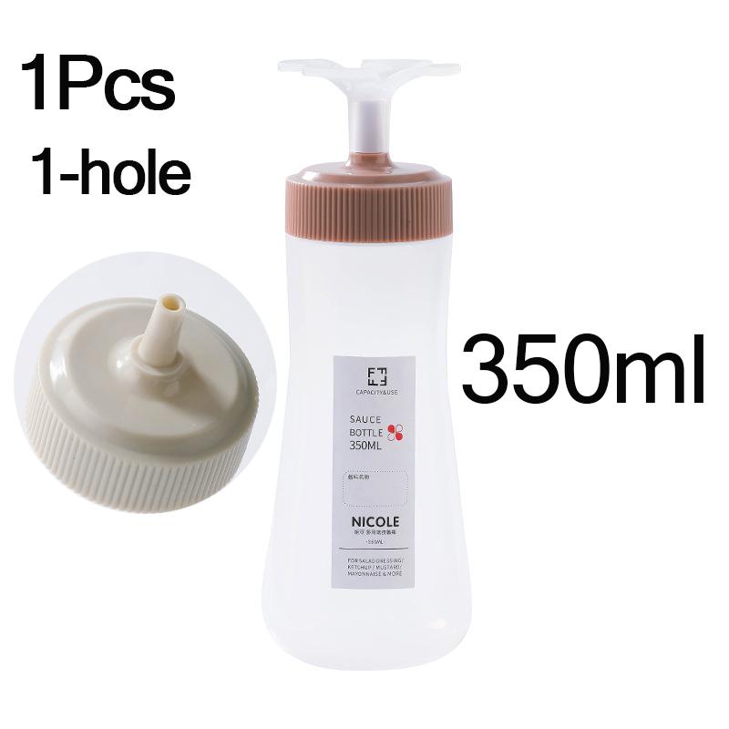 

1/5 отверстий бутылки с дозатором для соуса, 350 мл, для соуса, кетчупа, салата, соуса для барбекю, сиропа, меда, кухонные принадлежности