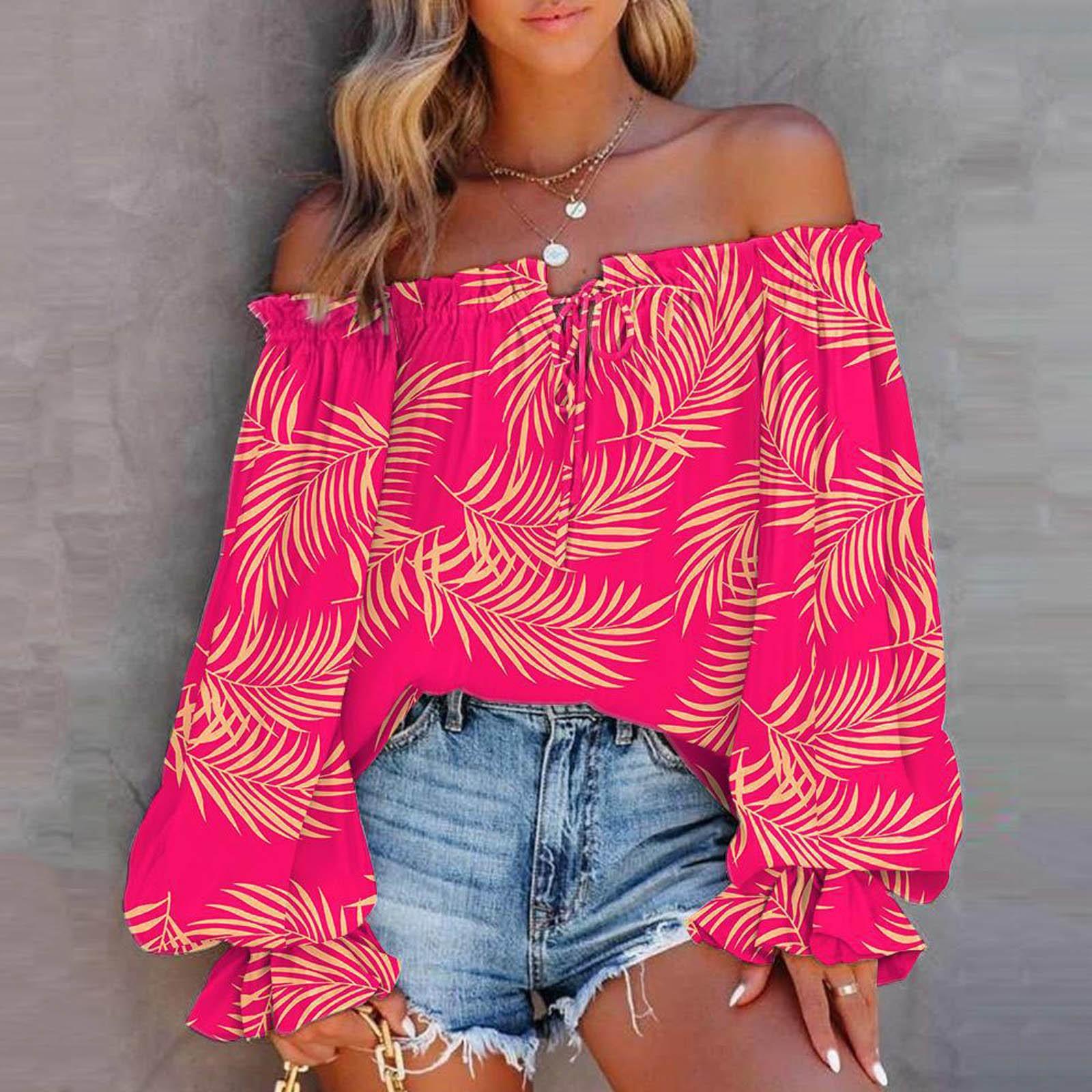 

Женские повседневные свободные рубашки с вырезом и длинным рукавом с принтом, футболки, футболки XL красный