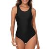 Racing Swimsuit Conservative Back Cross Swimsuit European and American Sexy Solid Color One-piece Large Size