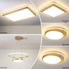 Gold Rectangular Ceiling Lamp Set for Living and Bedrooms