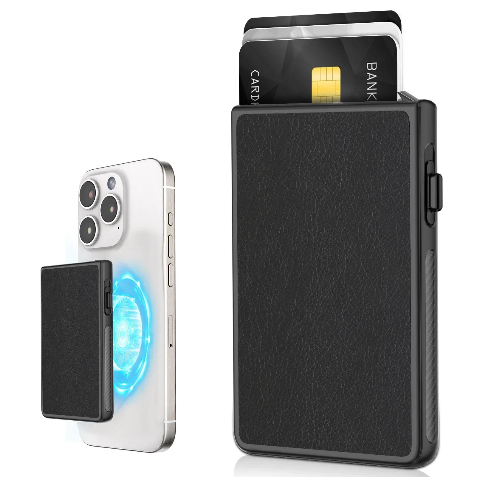 

Magnets MagSafe Wallet Pop Up Card Holder Magnetic Card Case Slim Phone Wallets for Iphone 12 13 14 15 Samsung Billetera Hombre чёрный