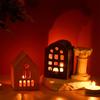 3D Candlestick Silicone Mold Hollow Out House Candle Base Mold Gypsum Candle Holder Epoxy Mould Home Decorations Mould