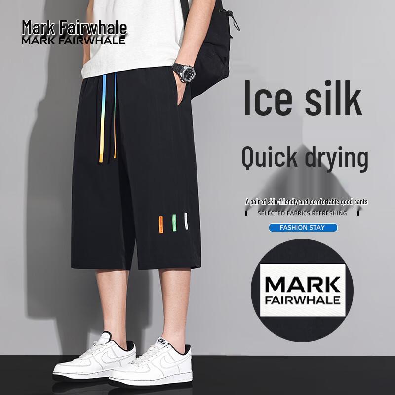 MARK FAIRWHALE Men s 2026 Summer Quick-Dry Ice Silk Sports Shorts M