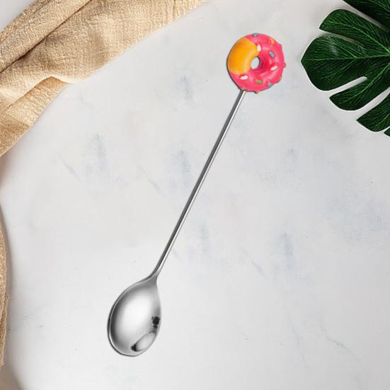 Long Handle Stainless Steel Coffee Stirring Cartoon Dessert Spoons Creative Spoon Rust-Proof Teaspoons