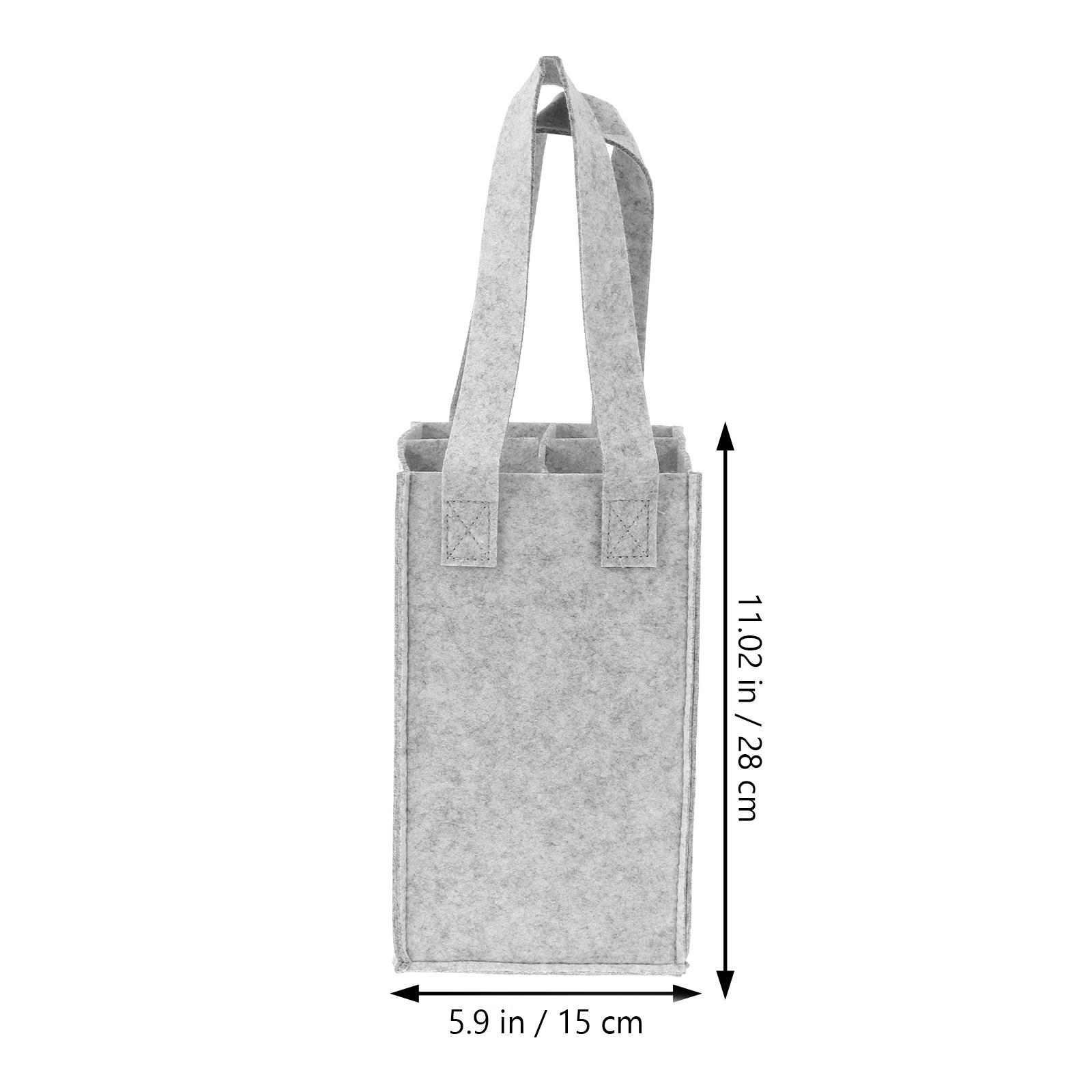 

1Pcs Red Wine Gift Bag Portable Felt Wine Bottle Carrier Large Capacity Foldable Tote for 4 Bottles Storage Gift Pouch other светло-серый