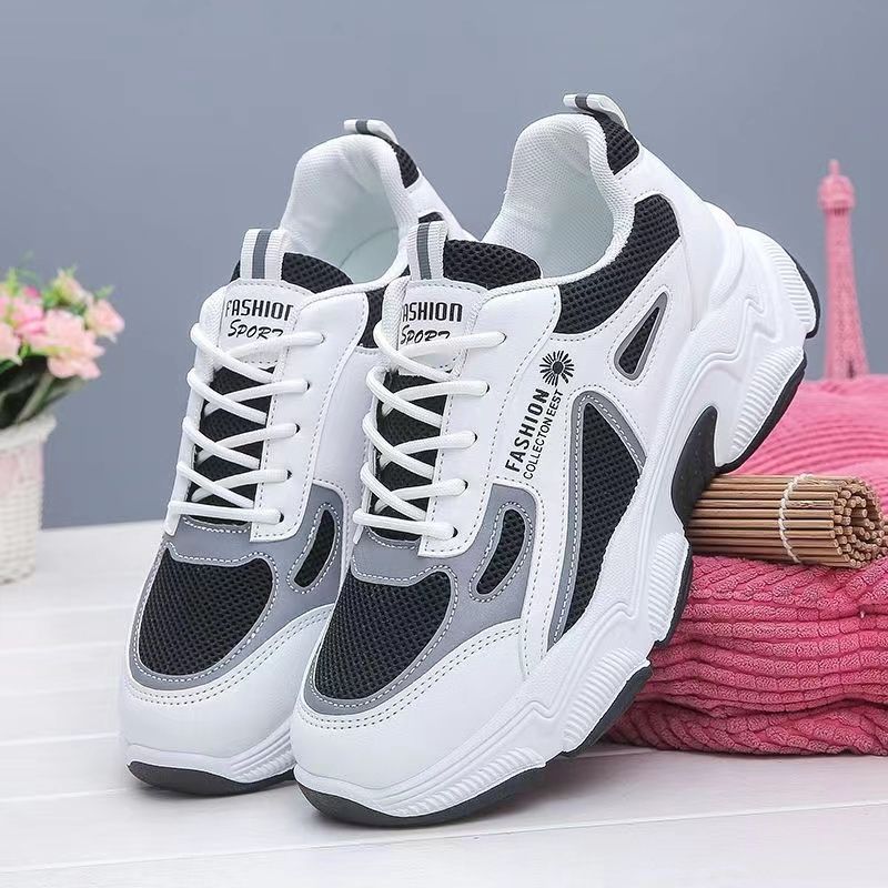 

Женская обувь 2025 новая обувь папы детская повседневная универсальная дышащая спортивная обувь весна и лето кроссовки 40 чёрный