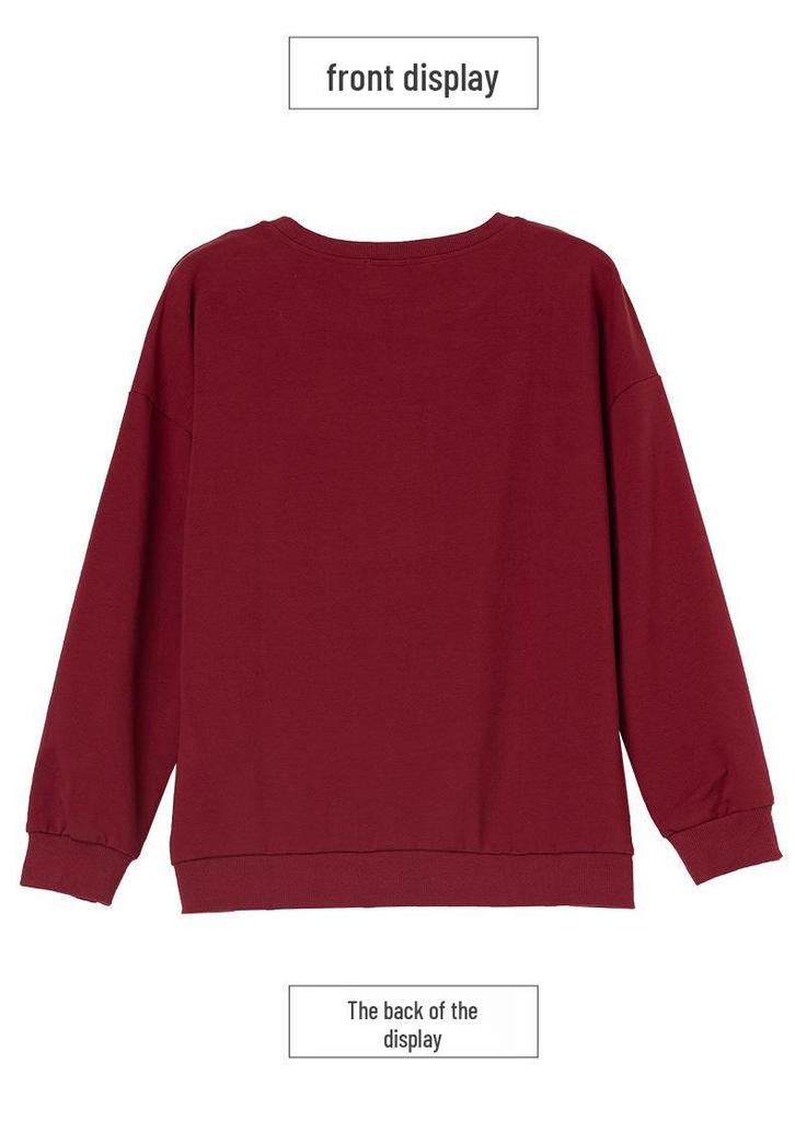 2025 New Plus Size Women's Loose Hoodie - Spring/Autumn, Thin Style, Round Neck, Long Sleeve for Middle-aged & Elderly Mothers