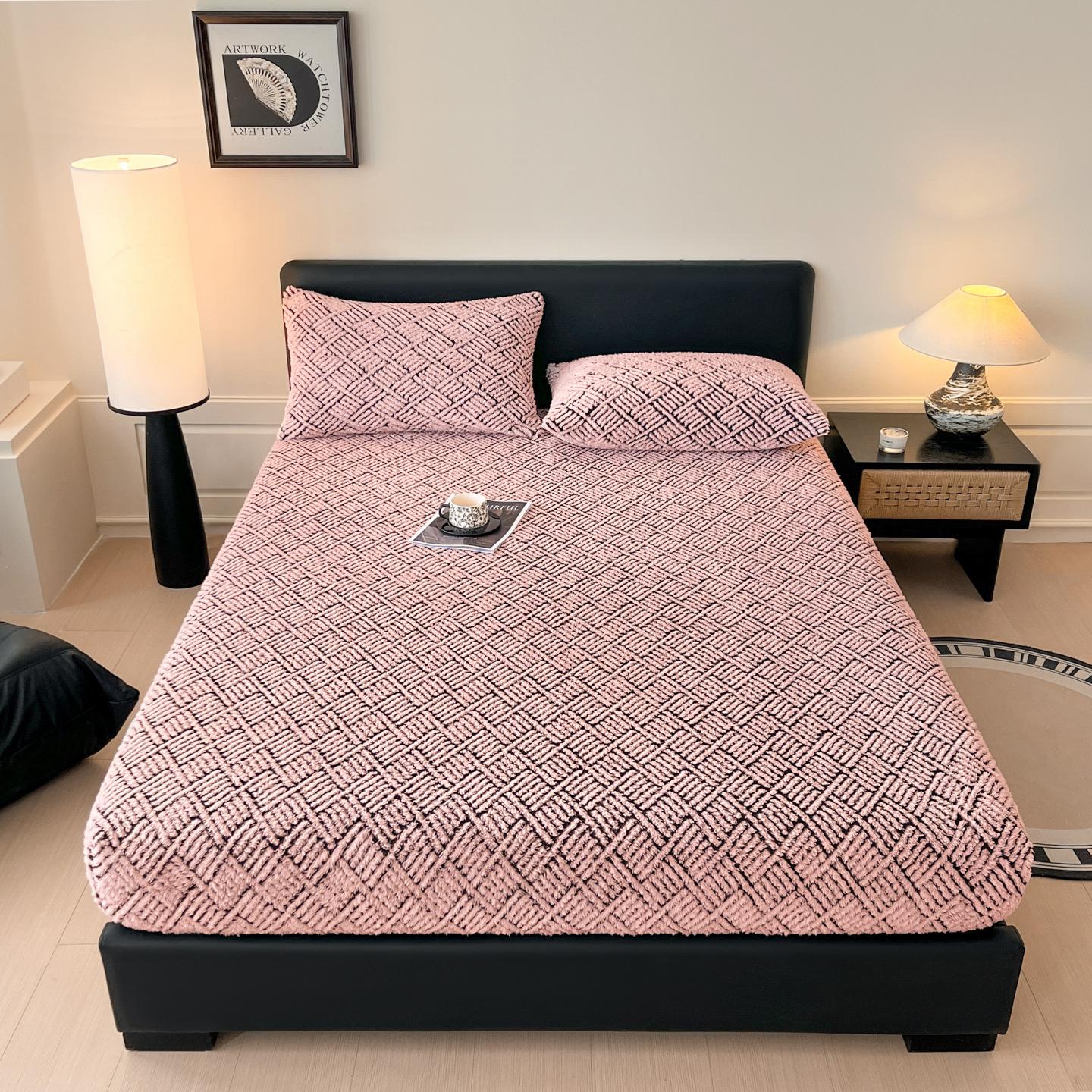 

Winter Blanket Thickened Warm Bed Cover Air-Permeable Bed Cover King and Queen Size Fitted Sheet Bring Pillowcase 90x200cm