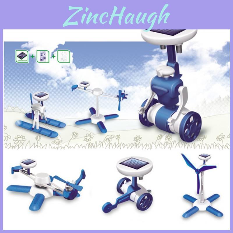 6in1 Solar Energy Plastic Building Toy For Children Creative Playtime