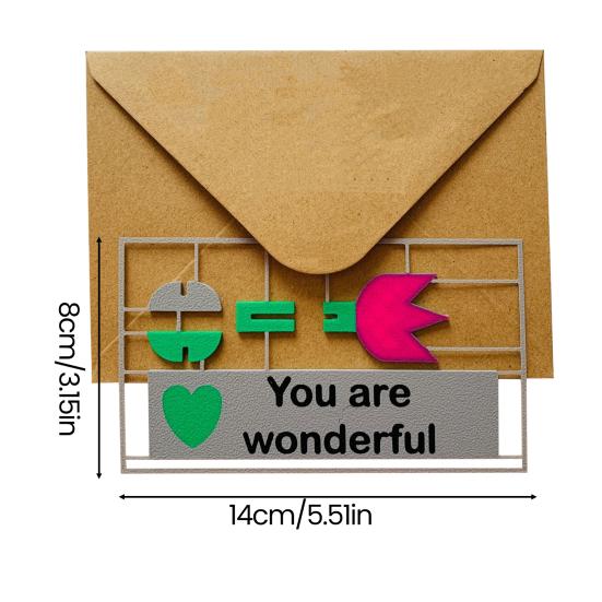 3D Printed Flower Ornament You Are Wonderful Assembly Tulip Table Sign with Base Home Office Desktop Decoration Ornament