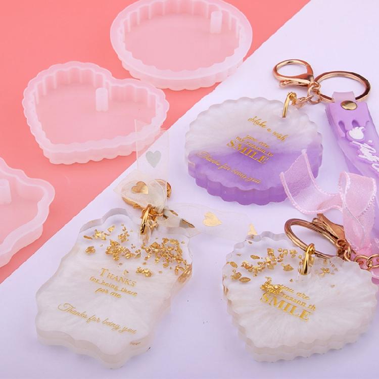 Round Oval Heart Listing Mold Epoxy Silicone Mold Jewelry Casting DIY Crafts