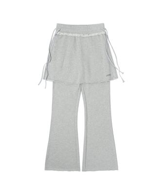 Sseonegteu Skirt-Layered Sweatpant - Heather Gray