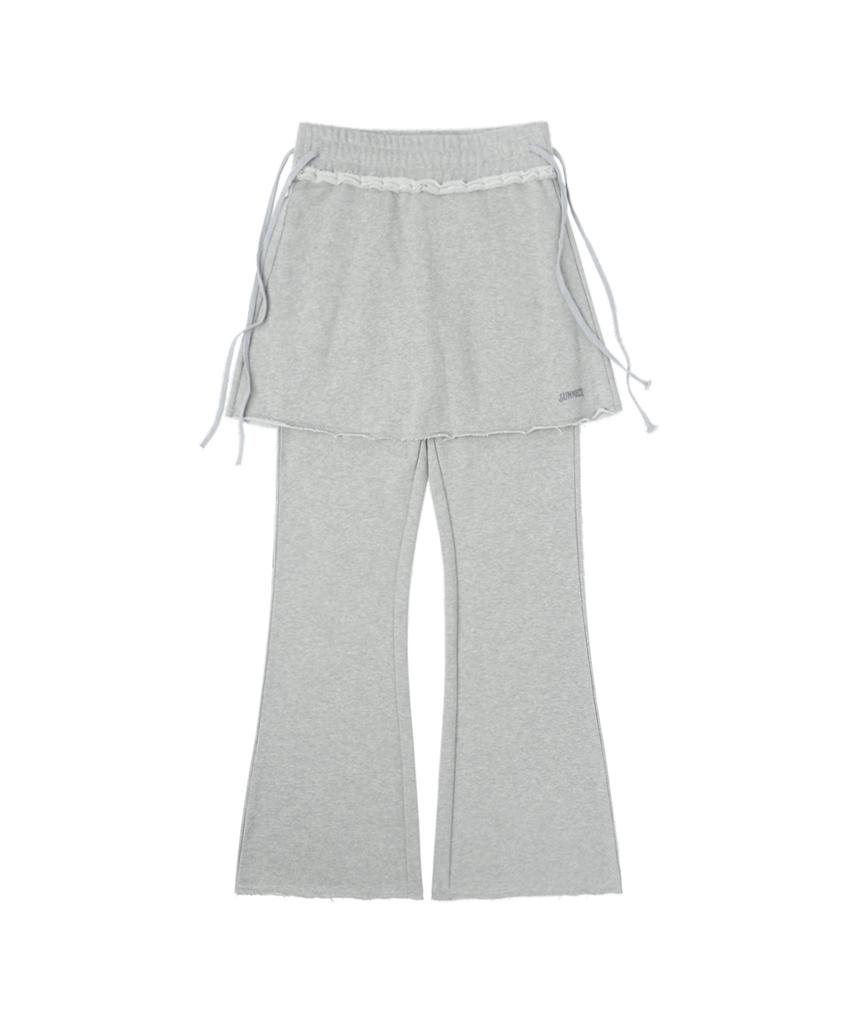 Sseonegteu Skirt-Layered Sweatpant - Heather Gray