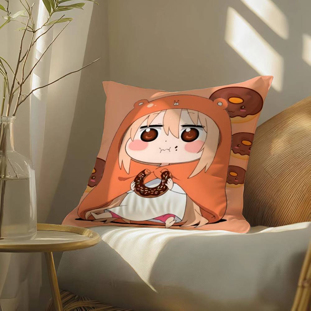 Funny Cute Anime Himouto! Umaru-chan-H Pillow Case Silky Elegant Comfort Sofa Bed  Invisible Zipper Beach Pillowcase
