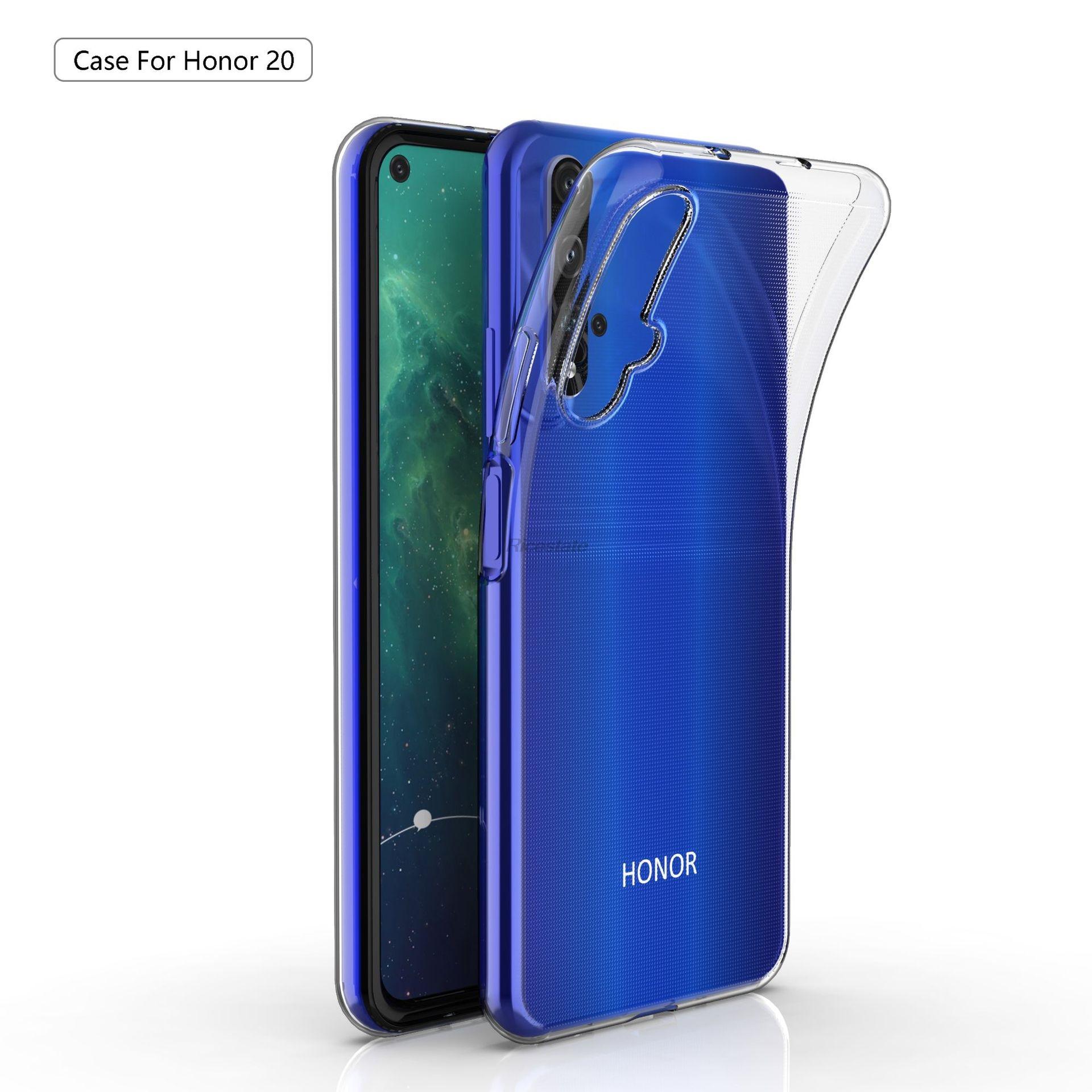 Прозрачный чехол для Huawei Honor 20 Ультратонкий прозрачный чехол Huawei Honor 20 Прозрачный силиконовый TPU Чехол-бампер для телефона Honor 20 чистый