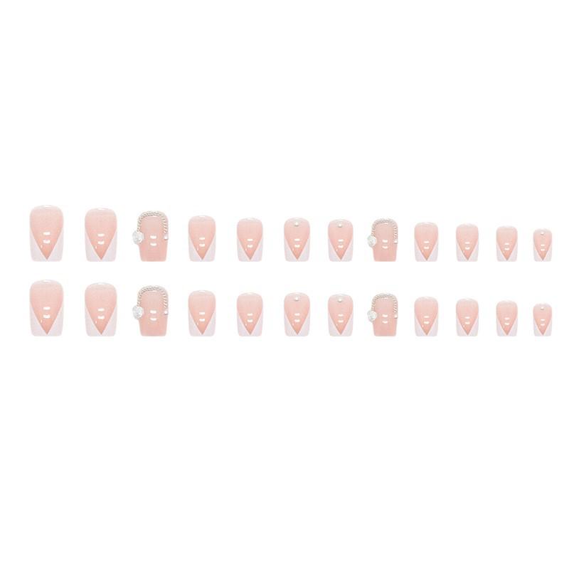 Douyin Trendy Blush False Nails: Pure, Sexy, and Removable Jelly Gel Nail Tips with Whitening Effect
